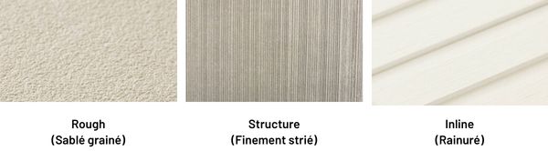 Finitions du Swisspearl sur demande